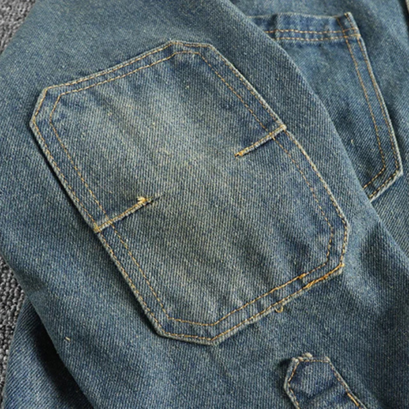 Distressed Denim Utility Shirt