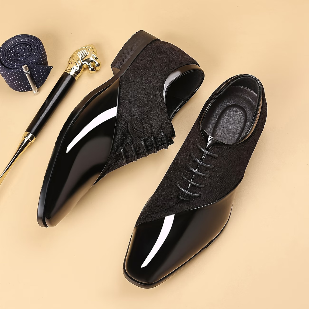 Veltrani Velvet Patent Oxfords