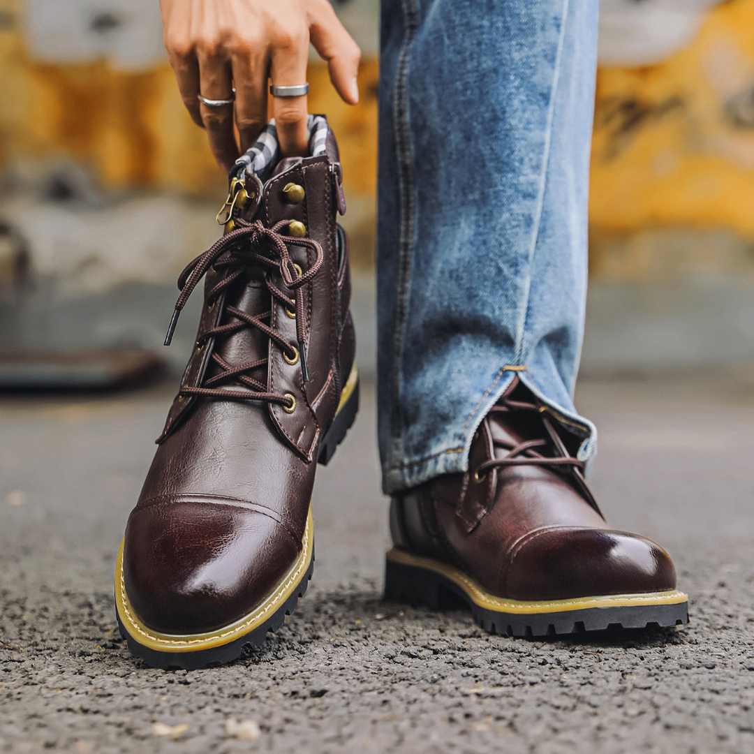 Hardline Leather Utility Boots