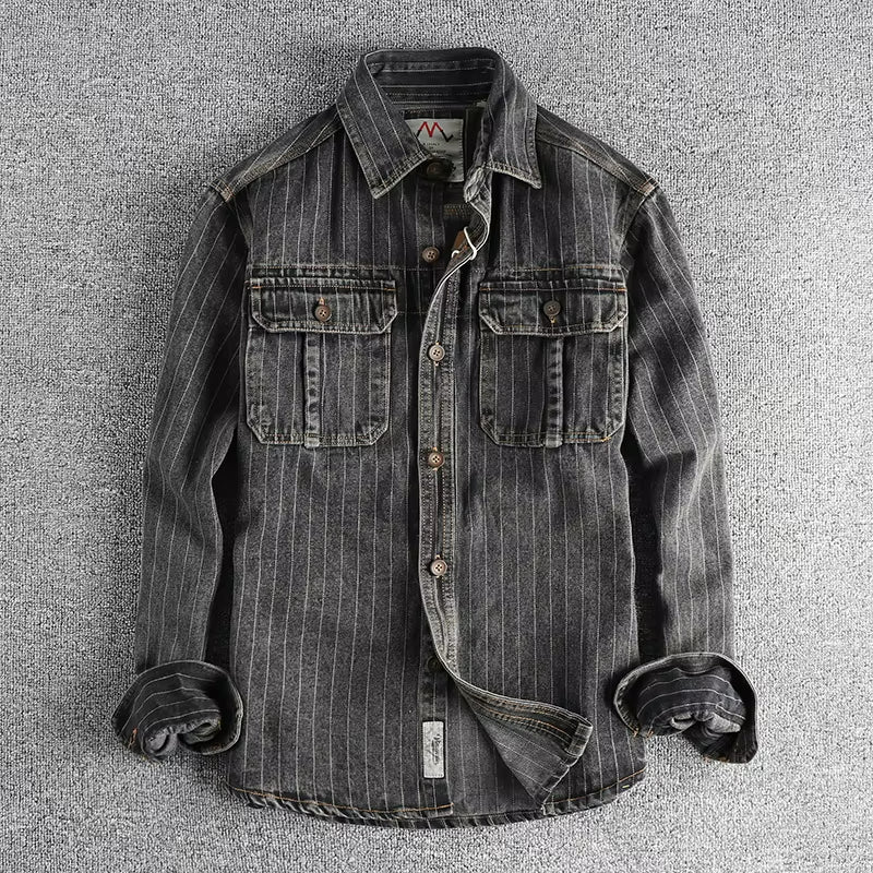 Vintage Charcoal Utility Shirt