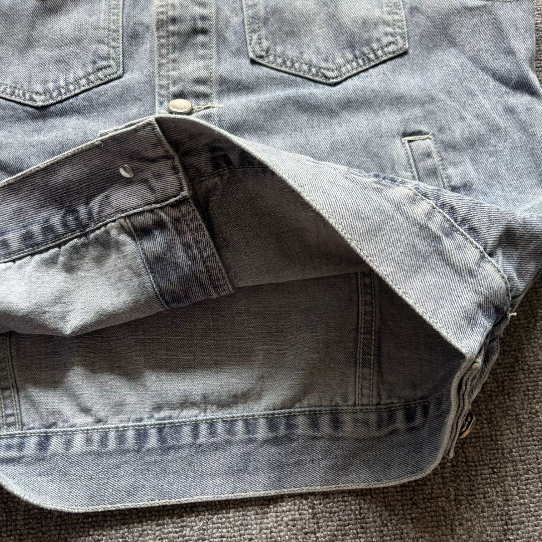 Vintage Distressed Denim Vest