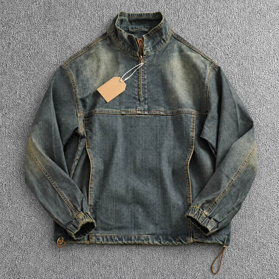 Vintage Washed Quarter-Zip Jacket