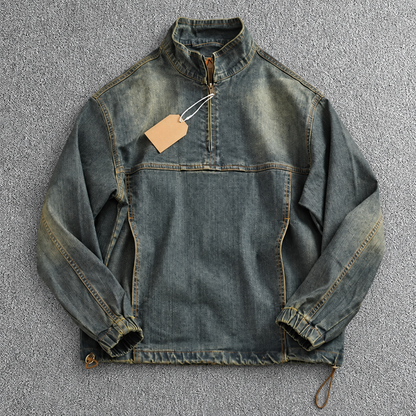 Vintage Washed Quarter-Zip Jacket