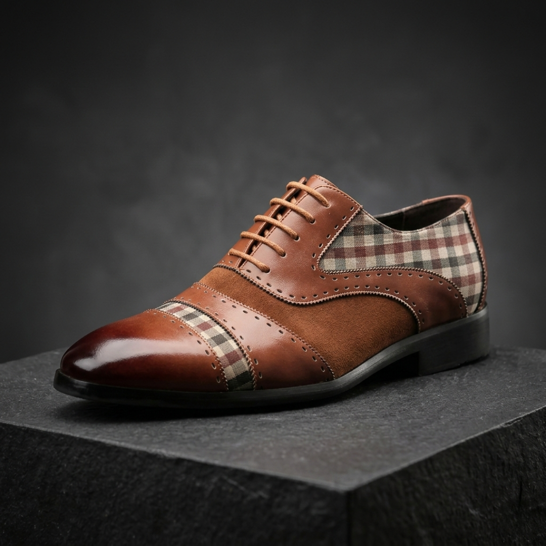 Rovanni Plaid Panel Oxfords