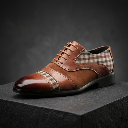Rovanni Plaid Panel Oxfords