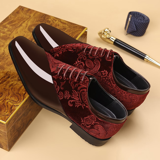 Veltrani Velvet Patent Oxfords
