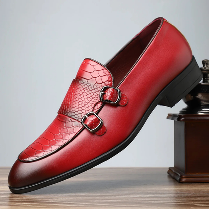 Calivento Leather Croc Loafers