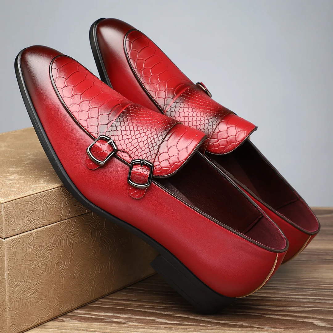 Calivento Leather Croc Loafers
