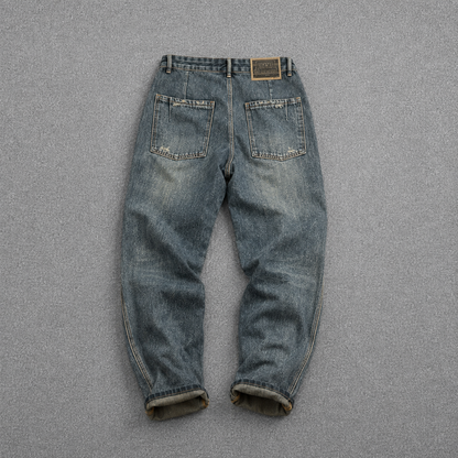 Vintage Distressed Double-Knee Utility Pants