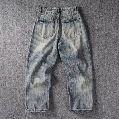 Vintage Washed Striped Jeans