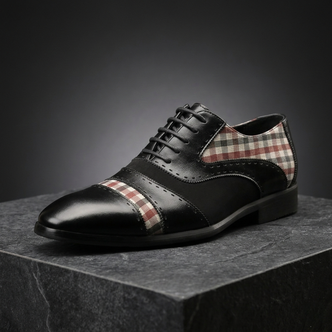 Rovanni Plaid Panel Oxfords