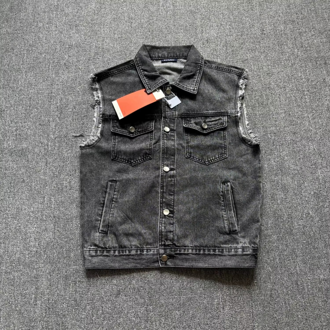 Vintage Distressed Denim Vest