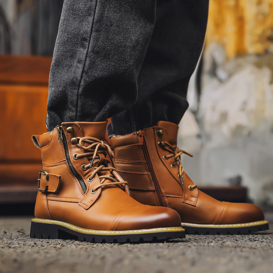 Hardline Leather Utility Boots