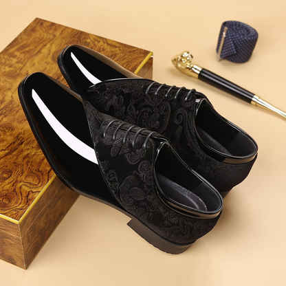 Veltrani Velvet Patent Oxfords
