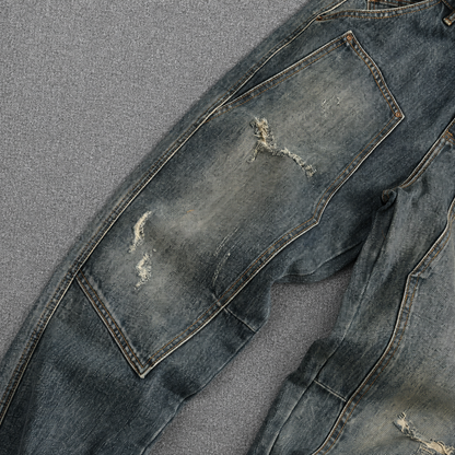 Vintage Distressed Double-Knee Utility Pants