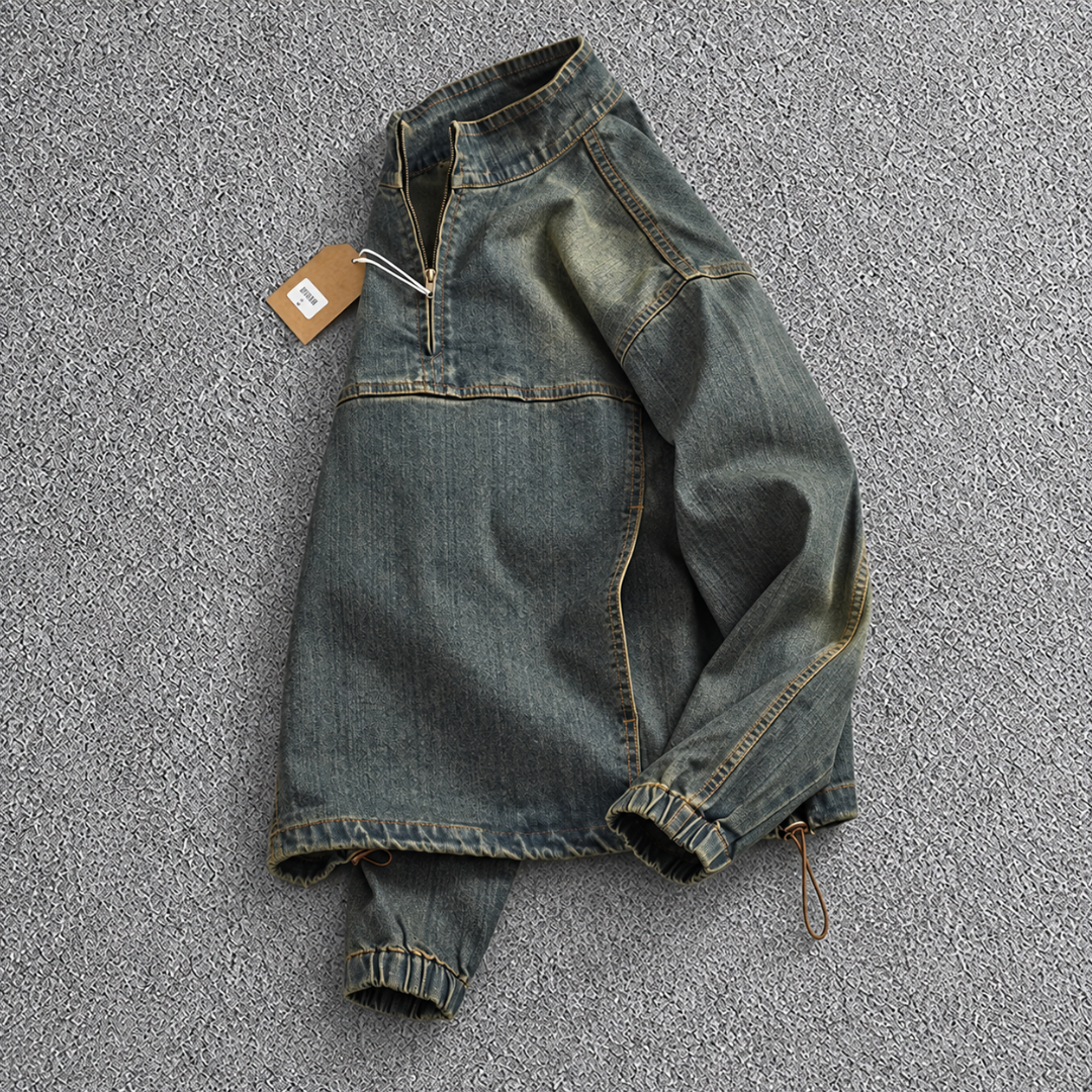 Vintage Washed Quarter-Zip Jacket