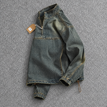 Vintage Washed Quarter-Zip Jacket