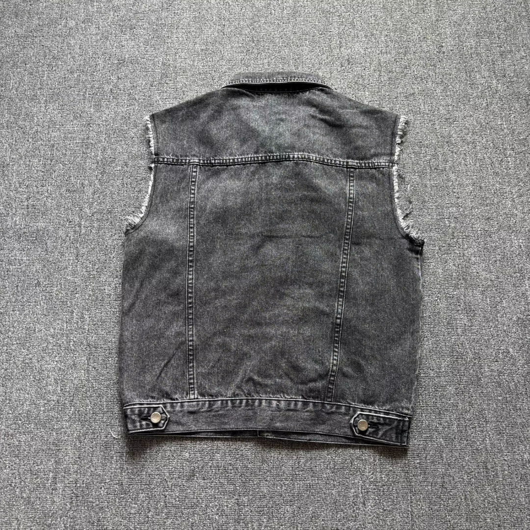 Vintage Distressed Denim Vest