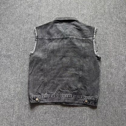 Vintage Distressed Denim Vest