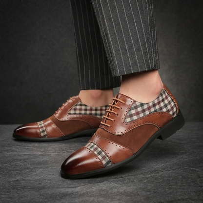 Rovanni Plaid Panel Oxfords