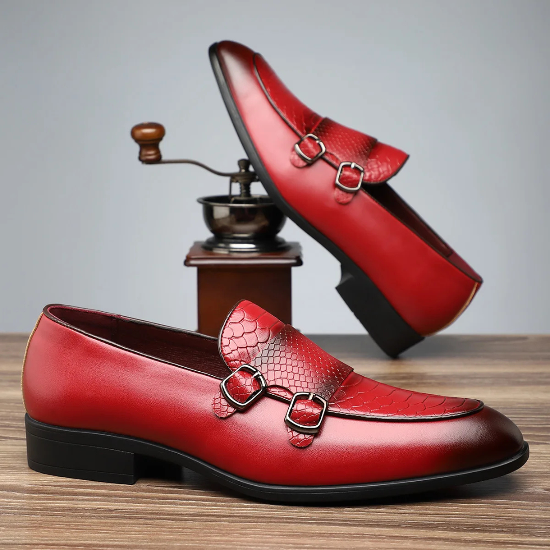 Calivento Leather Croc Loafers