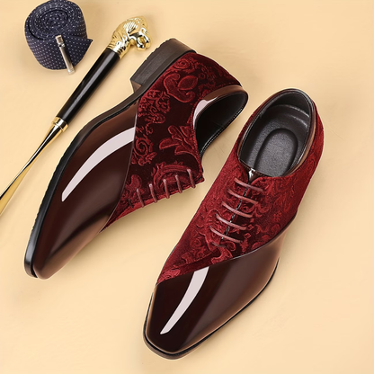 Veltrani Velvet Patent Oxfords