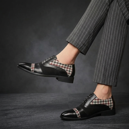 Rovanni Plaid Panel Oxfords
