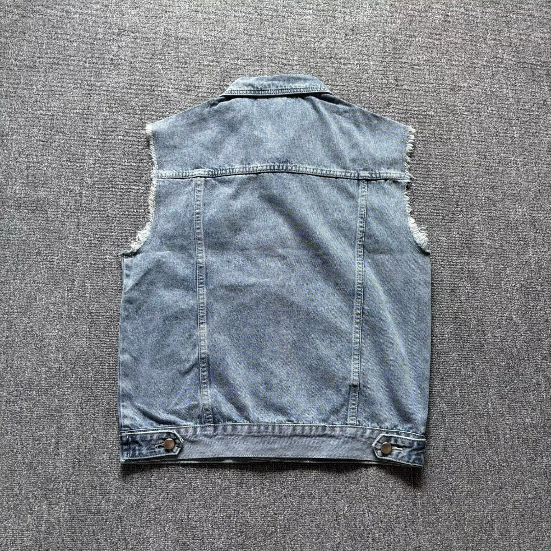 Vintage Distressed Denim Vest