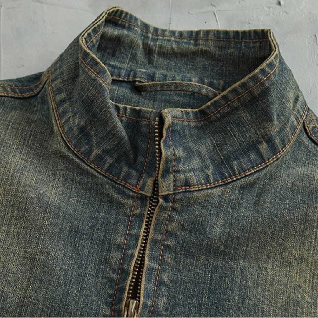 Vintage Washed Quarter-Zip Jacket