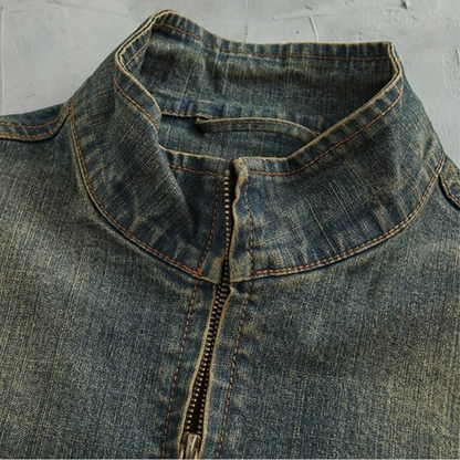 Vintage Washed Quarter-Zip Jacket
