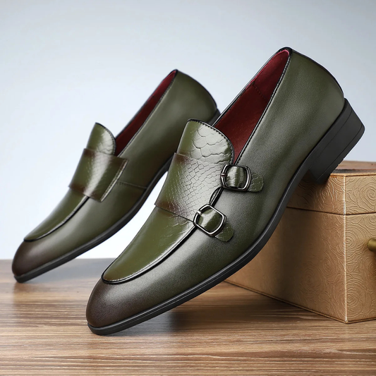 Calivento Leather Croc Loafers