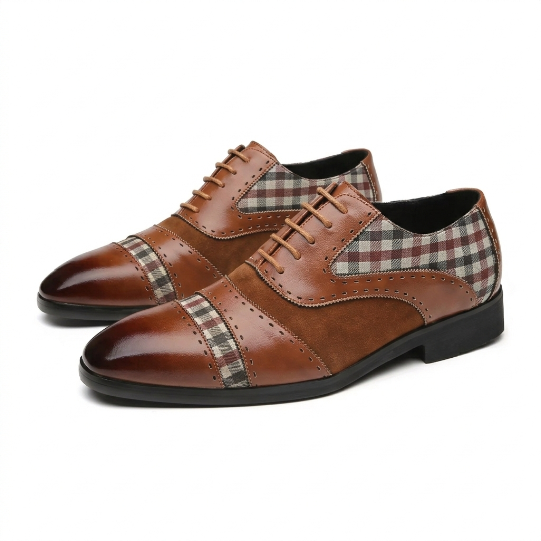 Rovanni Plaid Panel Oxfords