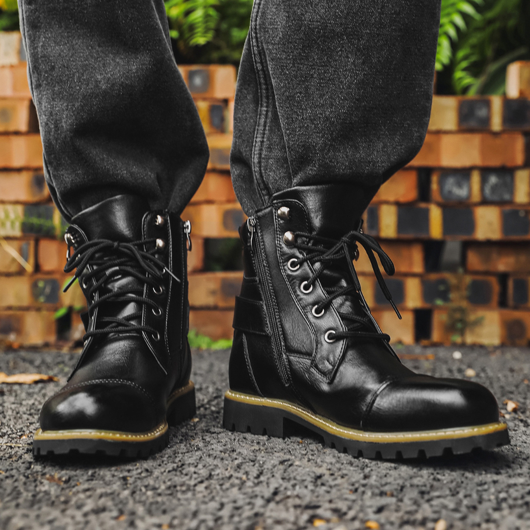 Hardline Leather Utility Boots