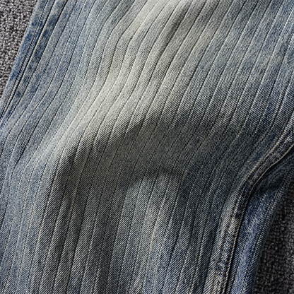 Vintage Washed Striped Jeans