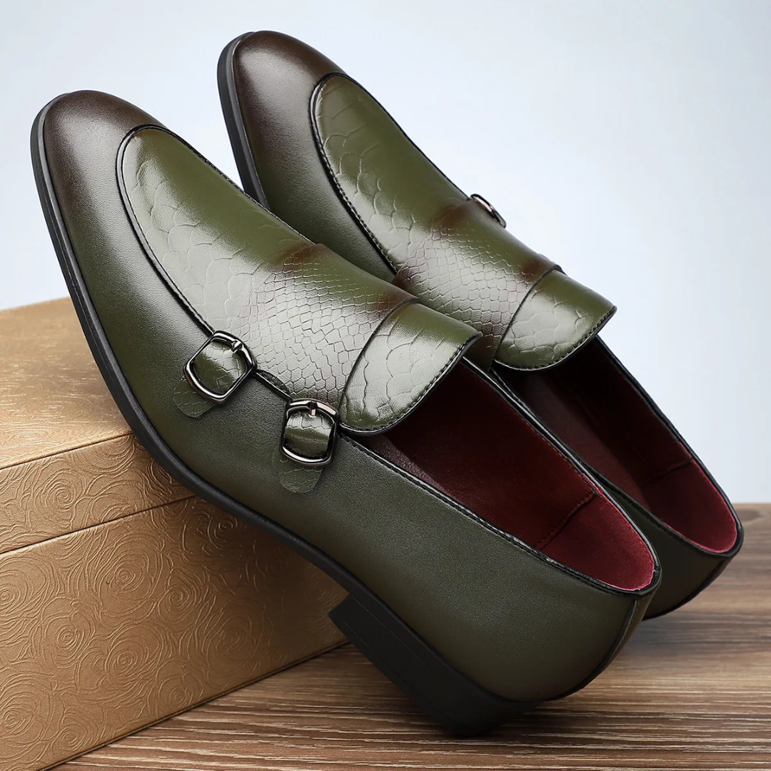 Calivento Leather Croc Loafers