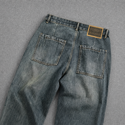 Vintage Distressed Double-Knee Utility Pants