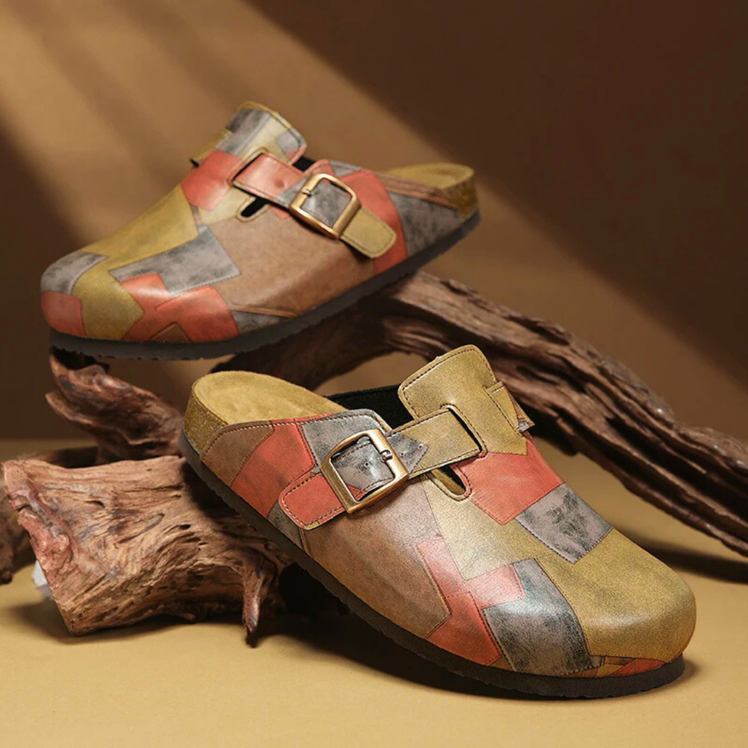 Vintage Artisan Leather Clogs