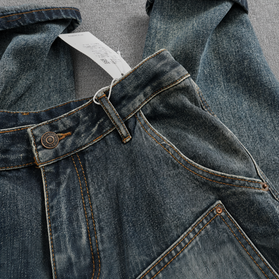 Vintage Distressed Double-Knee Utility Pants
