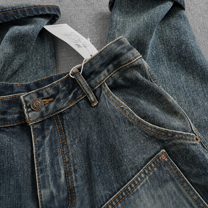 Vintage Distressed Double-Knee Utility Pants