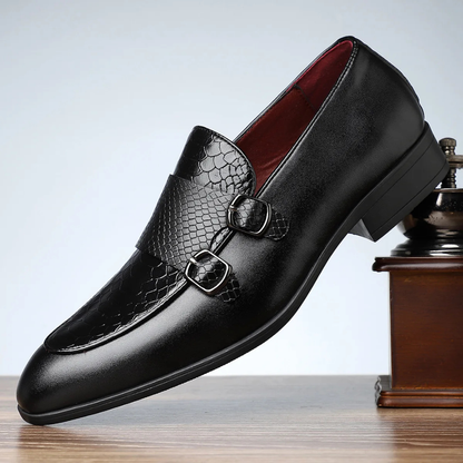 Calivento Leather Croc Loafers