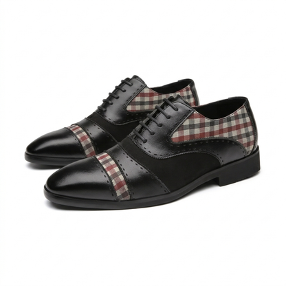 Rovanni Plaid Panel Oxfords