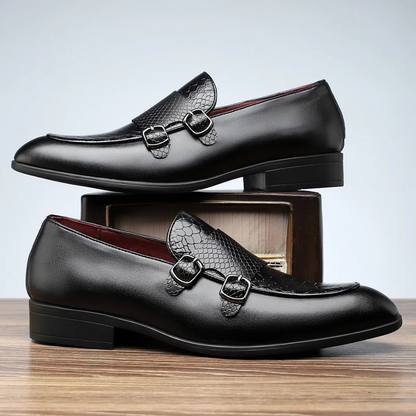 Calivento Leather Croc Loafers
