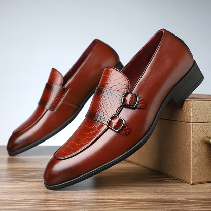 Calivento Leather Croc Loafers
