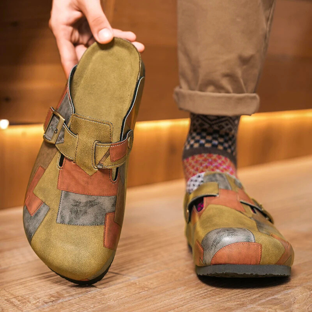 Vintage Artisan Leather Clogs