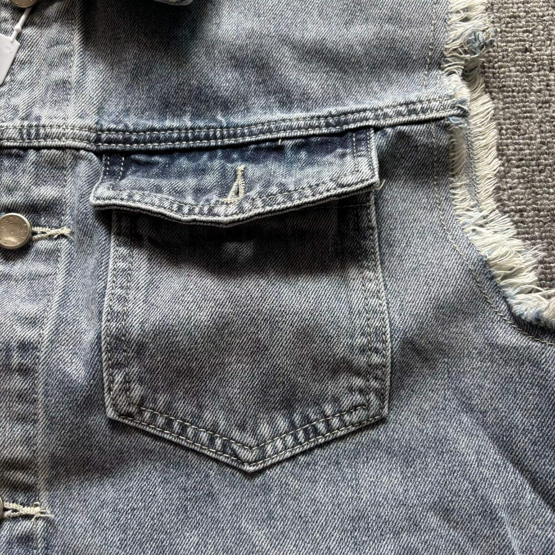 Vintage Distressed Denim Vest