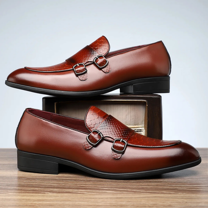 Calivento Leather Croc Loafers